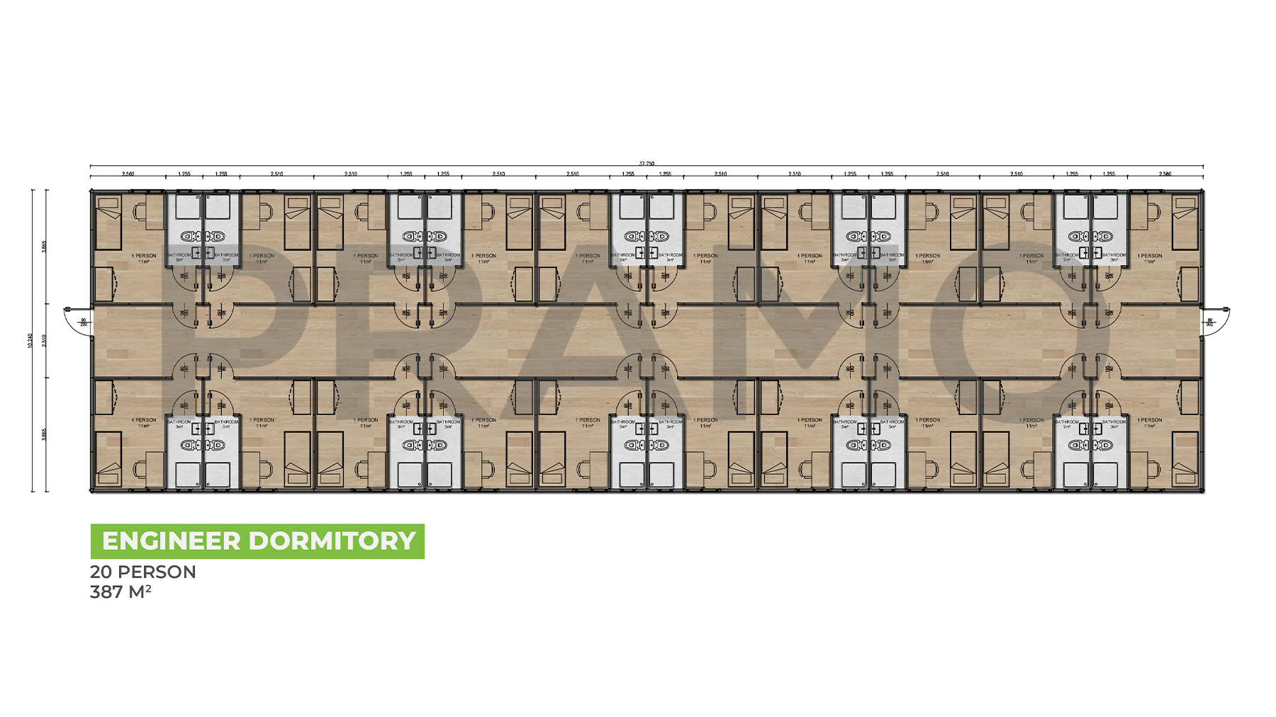 Driver Dormitory 387m² Prefabricated Engineer Dormitory - Pramo Prefabricated