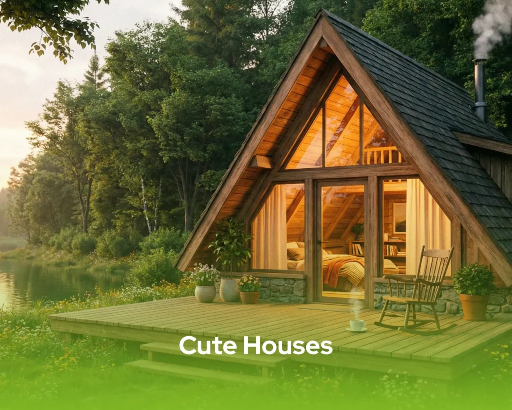 One of the most cute houses you'll see, featuring pastel pink walls, white shutters, and a blooming fairytale garden.