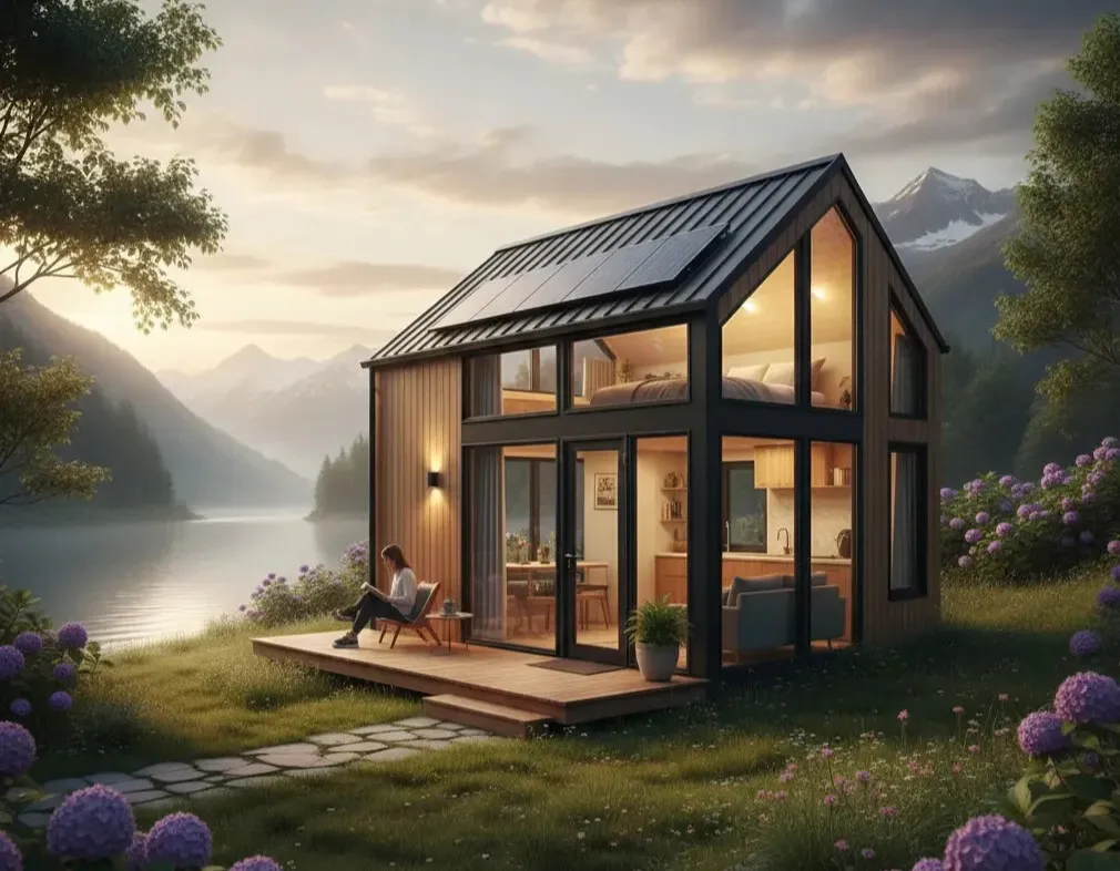 Tiny house designed with modern architecture and smart space optimization