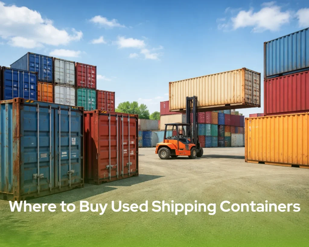 Modern shipping container home under construction by Pramo; we source and modify the best used units in the market.