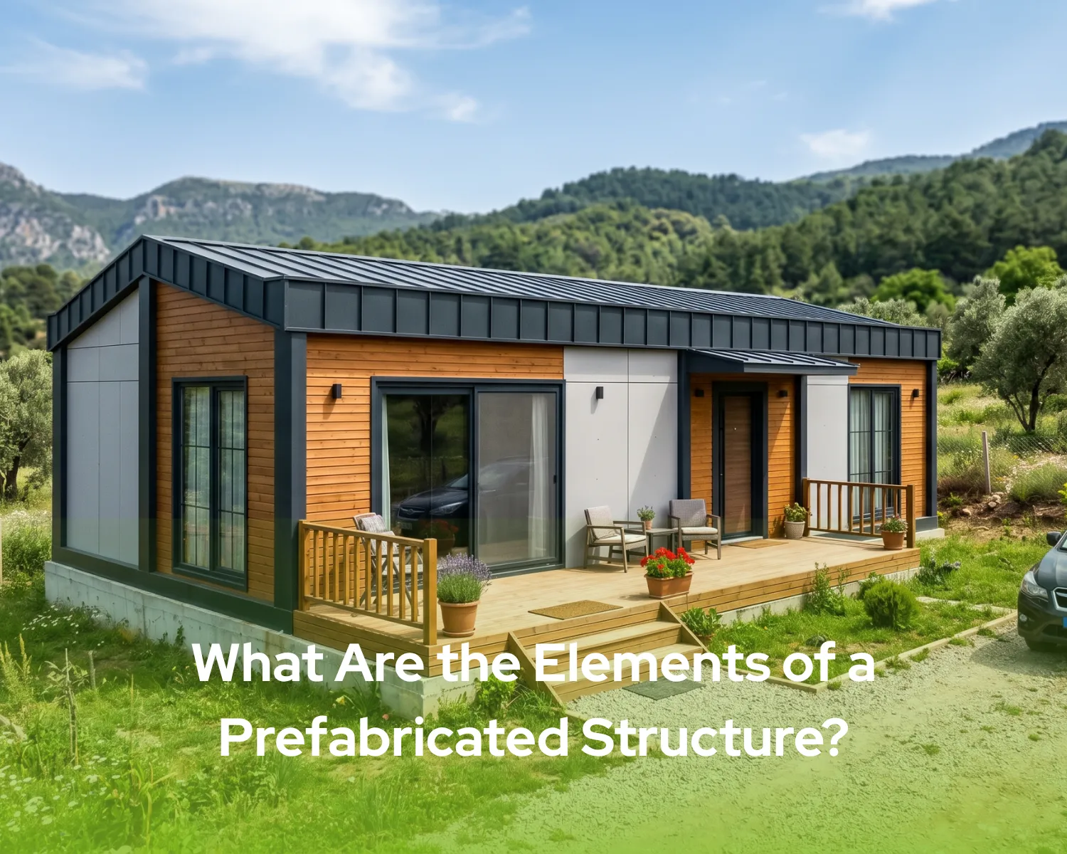 On-site assembly of a prefabricated structure highlighting its modular components; discover how we build faster and safer with Pramo's 2026 technology.