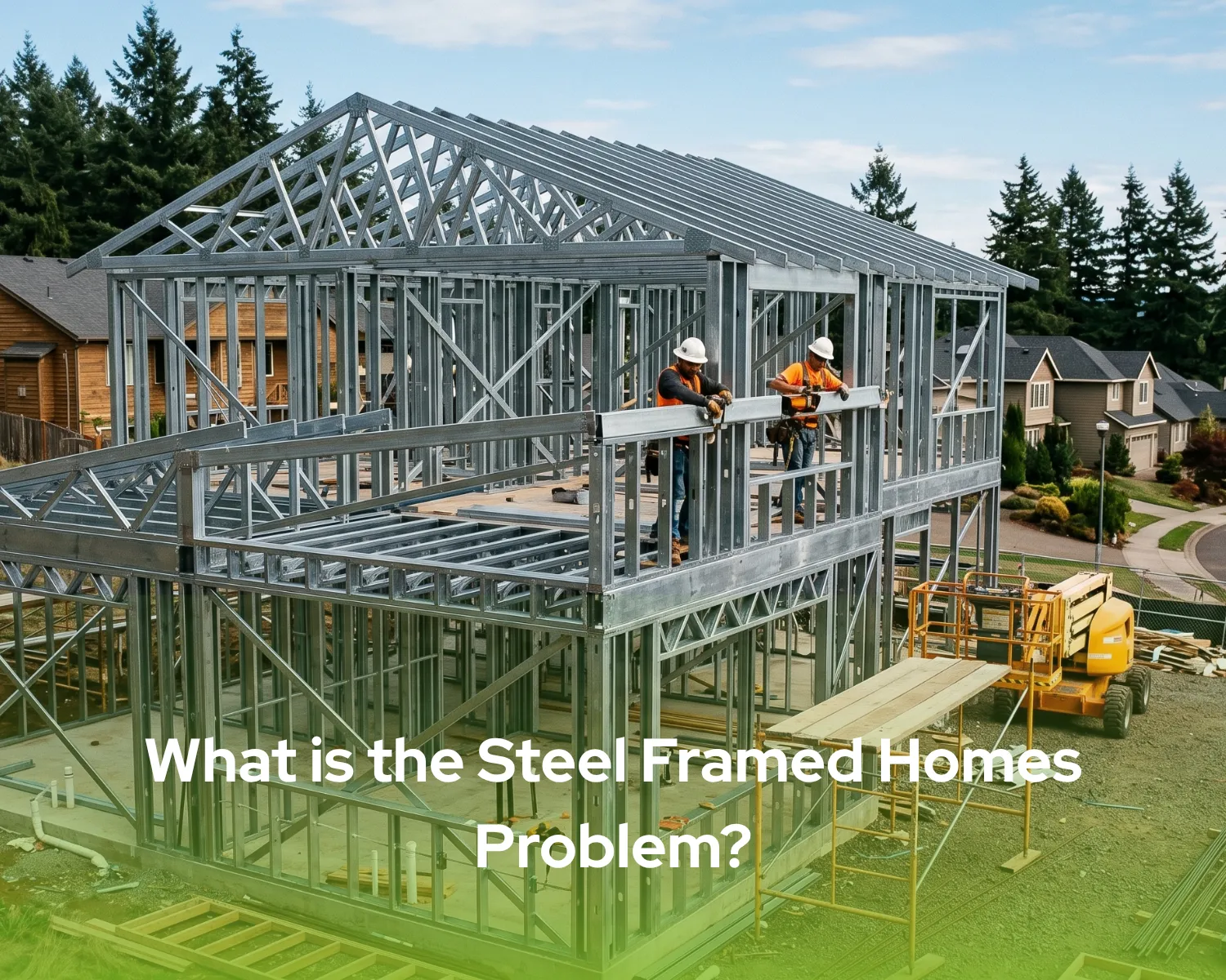 An uninsulated wall cavity illustrating what is the steel framed homes problem; learn how Pramo's continuous insulation solves this.